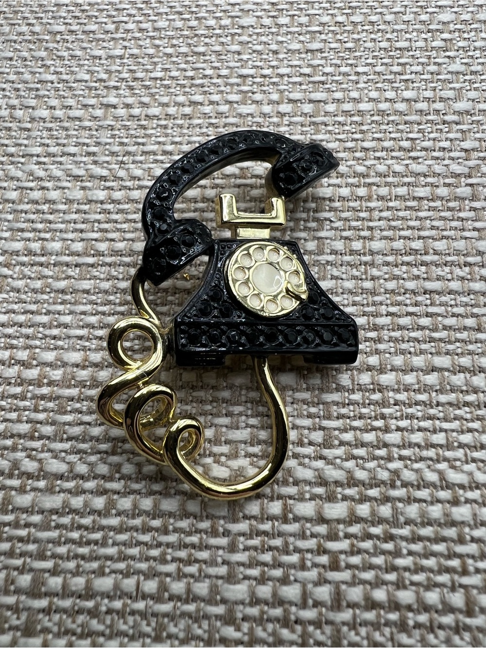 Black Crystals & Gold Vintage Telephone - Picture 5 of 7